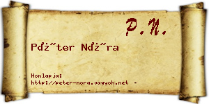 Péter Nóra névjegykártya