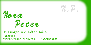nora peter business card