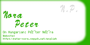 nora peter business card